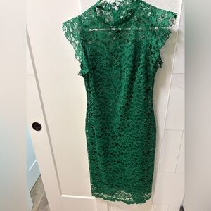 Enfocus Studio Green Lace Midi Dress